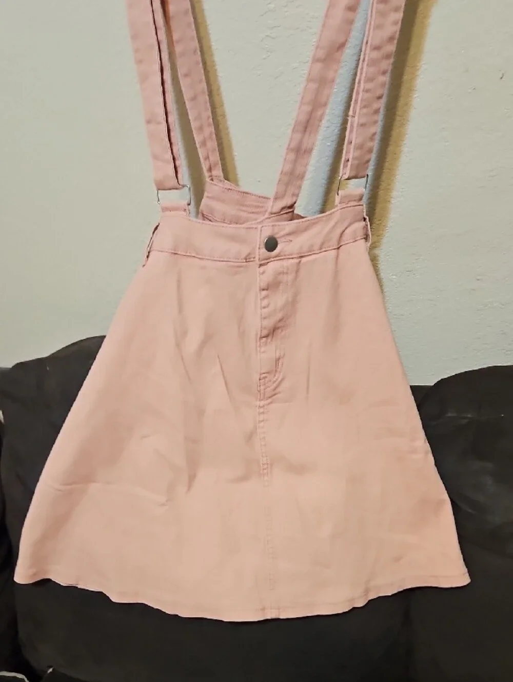 Pink Suspender Overall Skirt with Adjustable Straps